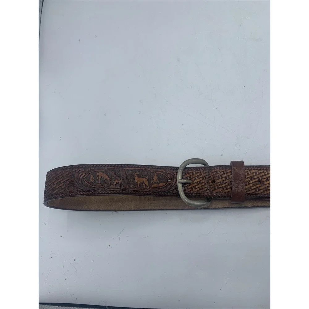 AA&E Leathercraft Vintage Embossed Full‎ Grain Cowhide Belt